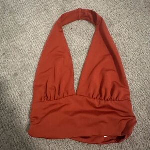 SHEIN Burnt Orange Halter Top